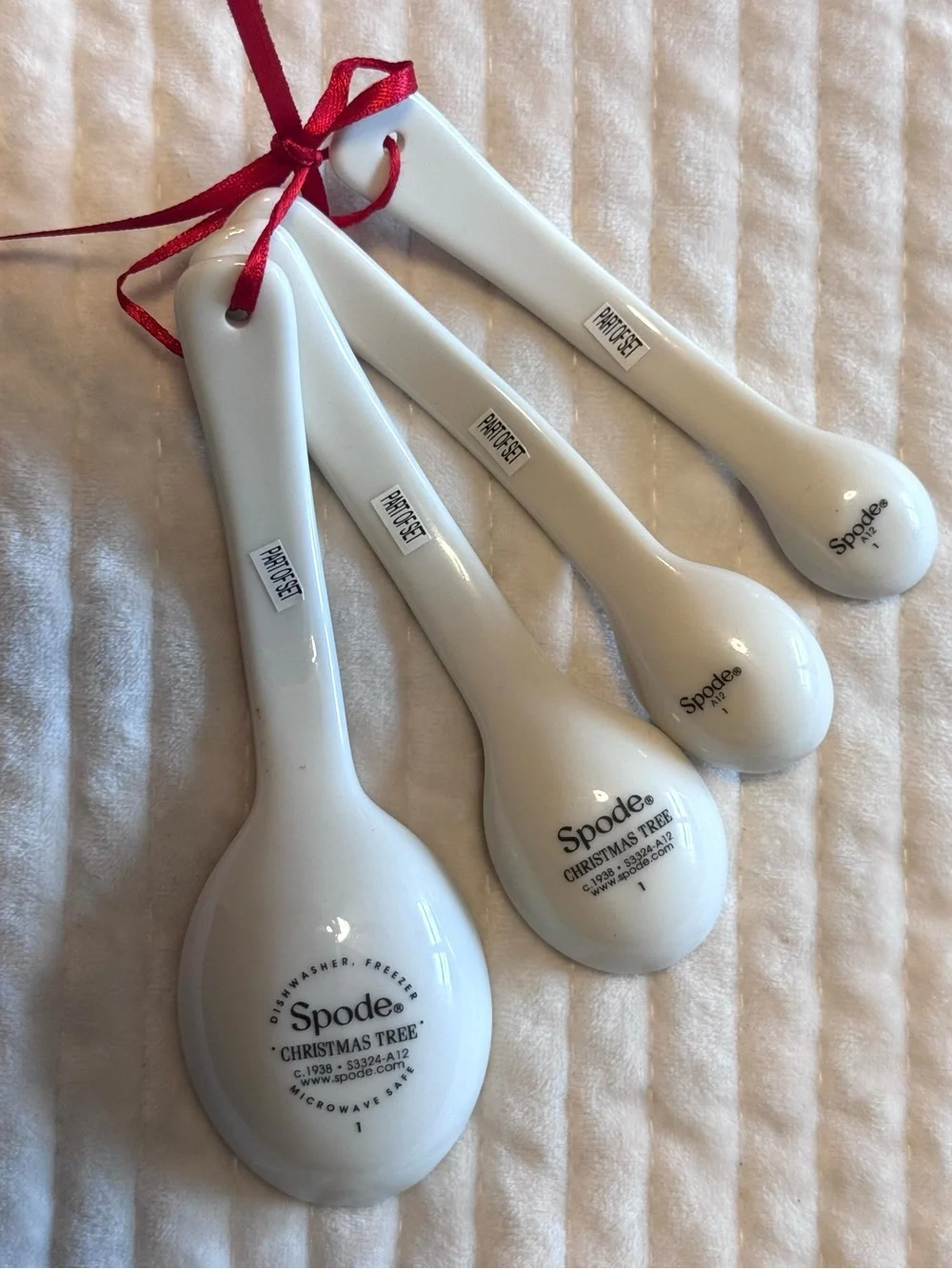 Spode Christmas Tree Ceramic Measuring Spoon Set | Original Box